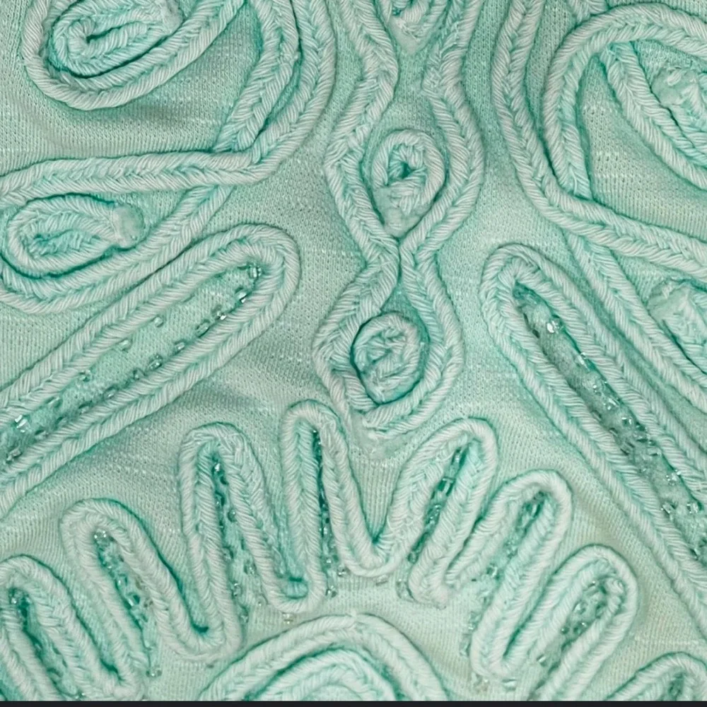 Free People Sassy Soutache Mini Dress Seafoam Green Cutout Back Boho S - Picture 6 of 9